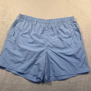 Columbia PFG Mens XL Blue Omni-Shade Nylon Fishing Shorts Mesh Lined Swim Trunks